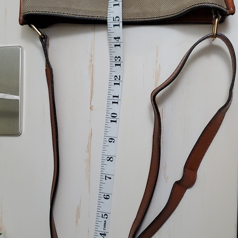 Chloé | Canvas and Tan Leather Shoulder/Crossbody Bag - Picture 15 of 16